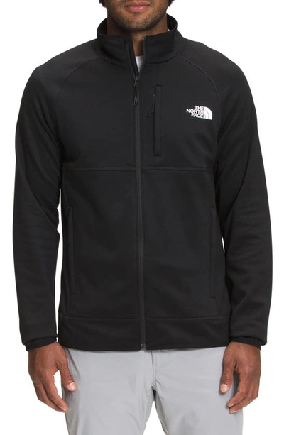The North Face Canyonlands Stretch Fleece Standard Fit Full Zip Mock Neck Sweatshirt In Black