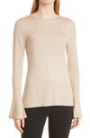 Capsule 121 The Polaris Ruffle Cuff Knit Top In Beige