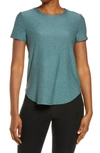 Beyond Yoga Featherweight On The Down Low T-shirt - Size 10 In Rainforest Blue Heather