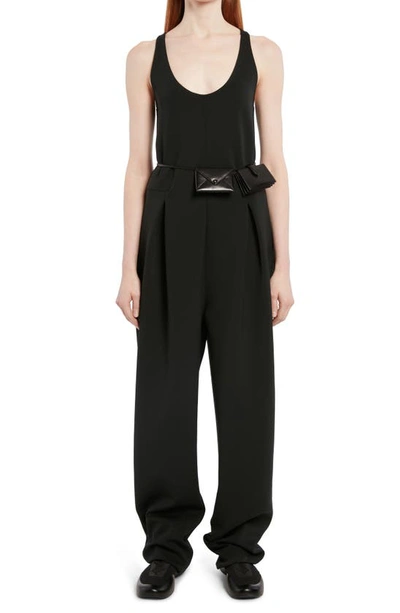 The Row Gage Straight-leg Pleated Jumpsuit In Black