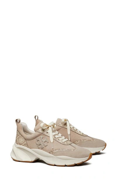 Tory Burch T Monogram Good Luck Trainer Trainers In Light Beige