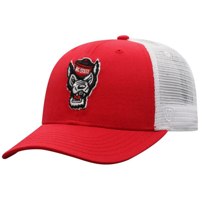Top Of The World Men's  Red, White Nc State Wolfpack Trucker Snapback Hat In Red,white