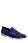 Sandro Moscoloni Men's Guy Moccasin Toe Double Gore Slip-on Shoes Men's Shoes In Blue