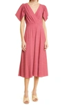 Ted Baker Tulipi Panelled Crepe Midi Dress In Mid-pink