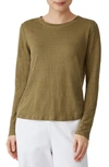 EILEEN FISHER ORGANIC LINEN LONG SLEEVE T-SHIRT