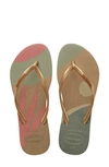 Havaianas Women's Slim Palette Glow Sandals Women's Shoes In Sand Gray/golden
