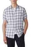 Rodd & Gunn Harwich Plaid Short Sleeve Linen Button-up Shirt In Chambray