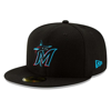 NEW ERA NEW ERA MIAMI MARLINS BLACK ON-FIELD AUTHENTIC COLLECTION 59FIFTY FITTED HAT