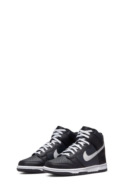 Nike Kids' Dunk High Top Trainer In Anthracite,black,white