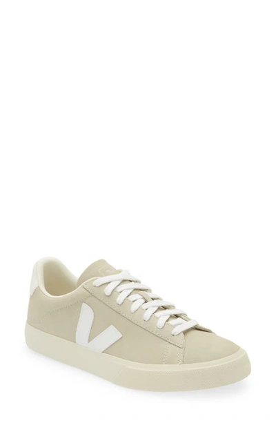 Veja 'campo' Suede Low-top Lace-up Sneakers In Natural & White