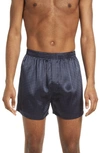 Majestic Men's Dot-print Silk Boxers In Navy Dot