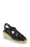 Toni Pons Terra Espadrille Wedge In Black Fabric