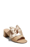 Jack Rogers Women's Heidi Bow Mid Heel Sandals In Natural/champagne