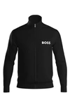 Hugo Boss Boss Ease Zip-front Jacket In Black