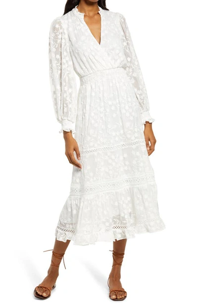 Ever New Hillary Floral Embroidered Midi Dress In White | ModeSens