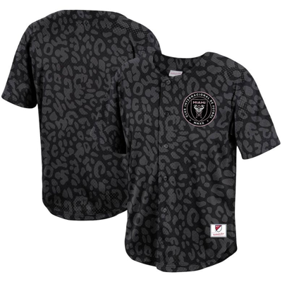 Mitchell & Ness Men's  Black Inter Miami Cf Wildlife Mesh Button-up Shirt