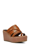 Donald Pliner Women's Strappy Leather Espadrille Wedge Platform Sandals In Ginger