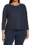Beyond Yoga Morning Light Cropped Pullover In Navy