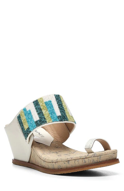Donald Pliner Women's Beaded Wedge Sandals In Blue Combo