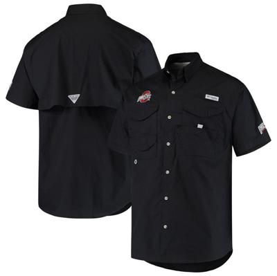 Columbia Men's Pfg Ohio State Buckeyes Bonehead Button-up Shirt In Black
