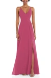 AFTER SIX WRAP BODICE CHIFFON GOWN