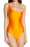 Jade Swim Apex One-shoulder One-piece Swimsuit In Sunset Sheen