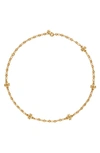 Tory Burch Women's Roxanne 18k Gold-plated Logo Chain Necklace In Rolled Brass
