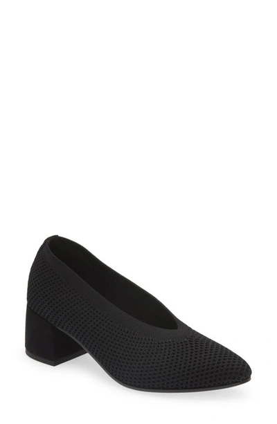 Eileen Fisher Gabby Knit Block-heel Pumps In Black