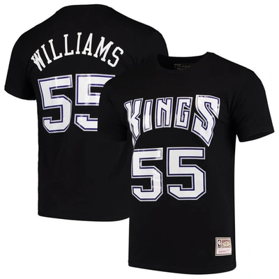 Mitchell & Ness Men's  Jason Williams Black Sacramento Kings Hardwood Classics Team Name And Number T