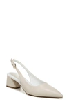Franco Sarto Racer Womens Buckle Pointed Toe Slingback Heels In White