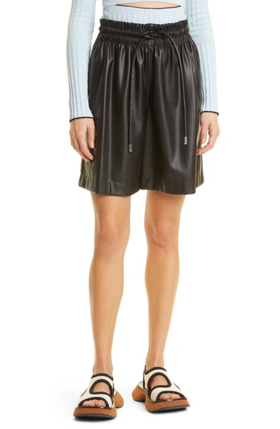 Proenza Schouler White Label Faux-leather High-waisted Shorts In Black