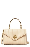 Tory Burch Kira Small Quilted Leather Satchel In Brie