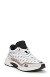 Valentino Ready Go Runner Mesh And Leather Trainers In Light Ivory