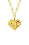 LAFONN HEALING COURAGE HEART PENDANT NECKLACE