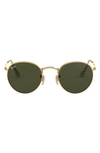 Ray Ban Legend Collection 47mm Round Sunglasses In Gold