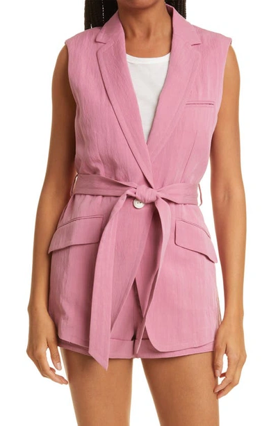 Rag & Bone Margot Sleeveless Belted Blazer In Blush Pink