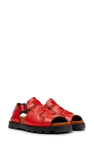 Camper Brutus Woven Sandals In Red