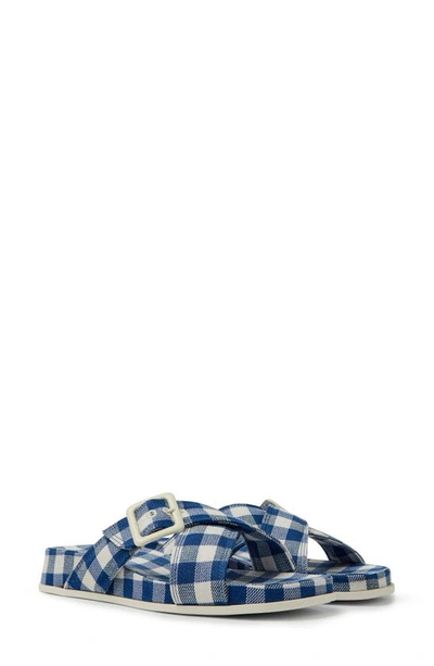 Camper Atonik Cross Strap Slide Sandal In Blue Multi