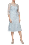 ALEX EVENINGS ALEX EVENINGS EMBROIDERED FIT & FLARE COCKTAIL DRESS