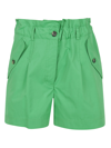 Kenzo High-waisted Elastic Waist Shorts In Mint