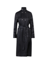 Sapio Long Double-breasted Coat In Black