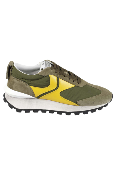 Voile Blanche Qwark Sneaker In Suede And Nylon In Military Green