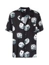 Stussy Dice Graphic-print Relaxed-fit Crepe Shirt In Blac Black
