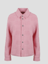 Bottega Veneta Woven-jacquard Toweling Button-down Jacket In Bubble Gum Washed