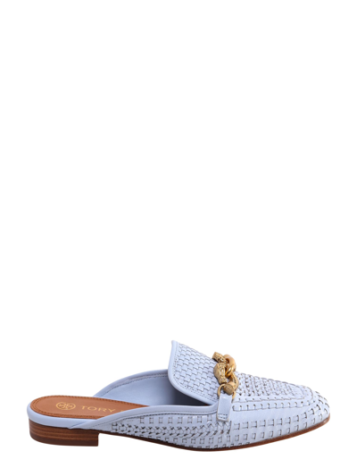 Tory Burch Woven Leather Slippers - Atterley In Blue
