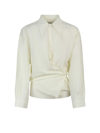 Lemaire Cotton Shirt With Maxi Collar - Atterley In Beige