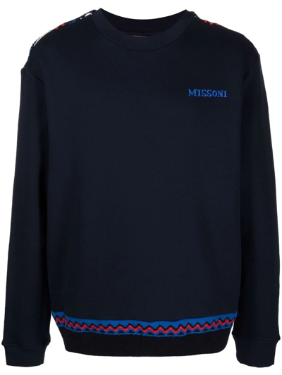 Missoni Crew Neck Sweatshirt In Blue