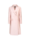 Alberta Ferretti Double-breasted Coat With Slits - Atterley In Pink