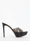 Gianvito Rossi Betty Transparent Stiletto Platform Mules In Black