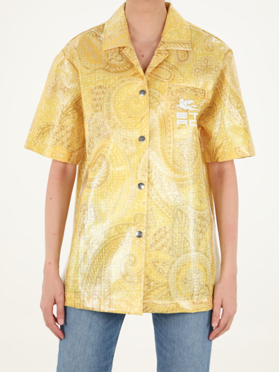 ETRO YELLOW SHIRT WITH LOGO